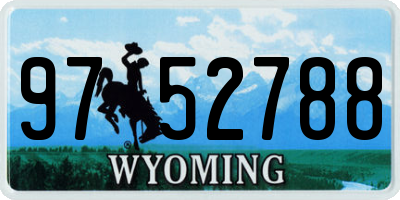 WY license plate 9752788