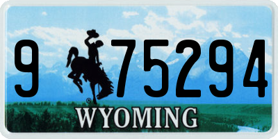 WY license plate 975294