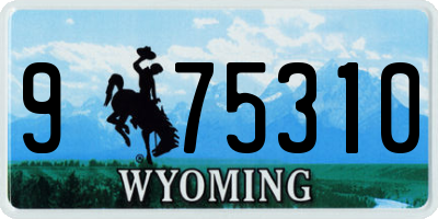 WY license plate 975310