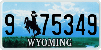 WY license plate 975349