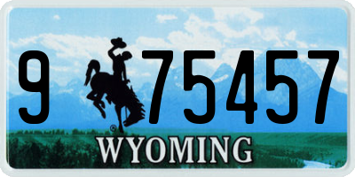 WY license plate 975457