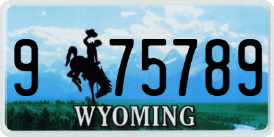 WY license plate 975789