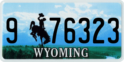 WY license plate 976323