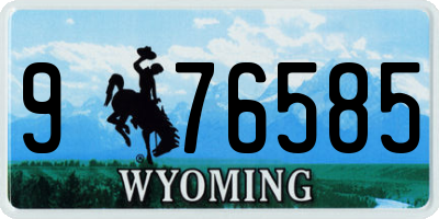 WY license plate 976585