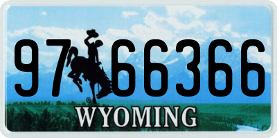 WY license plate 9766366