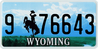WY license plate 976643