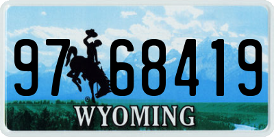 WY license plate 9768419