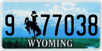 WY license plate 977038