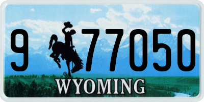 WY license plate 977050