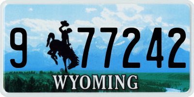 WY license plate 977242