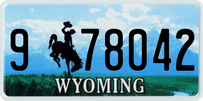 WY license plate 978042