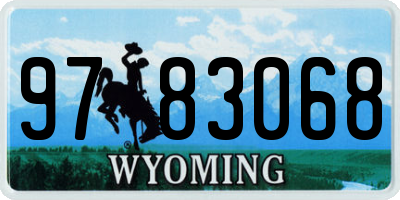 WY license plate 9783068