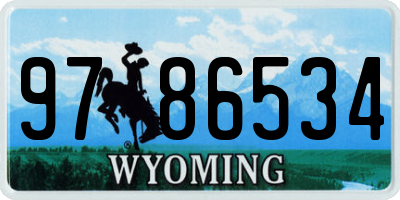 WY license plate 9786534