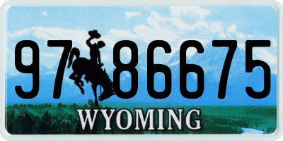 WY license plate 9786675