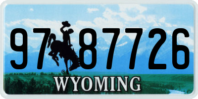 WY license plate 9787726