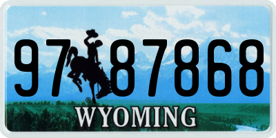 WY license plate 9787868