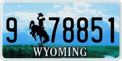 WY license plate 978851