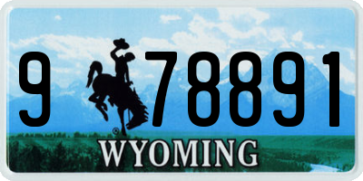 WY license plate 978891