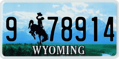 WY license plate 978914