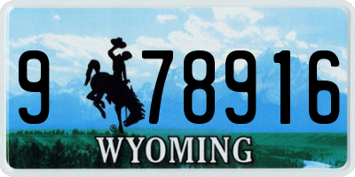 WY license plate 978916