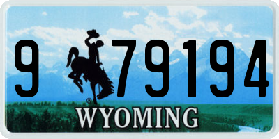 WY license plate 979194