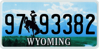 WY license plate 9793382