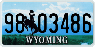 WY license plate 9803486