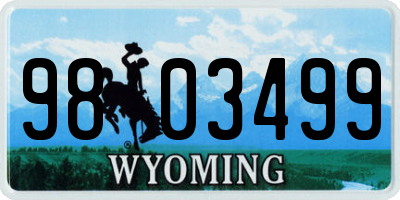 WY license plate 9803499