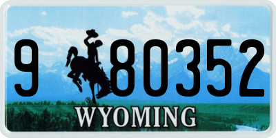 WY license plate 980352