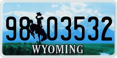 WY license plate 9803532