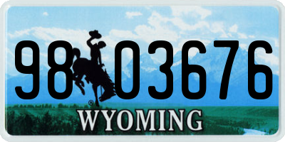 WY license plate 9803676