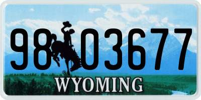 WY license plate 9803677