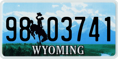 WY license plate 9803741