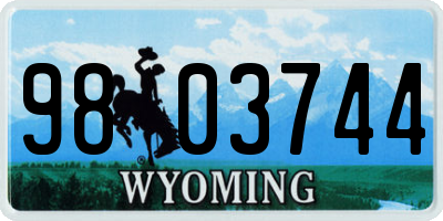 WY license plate 9803744