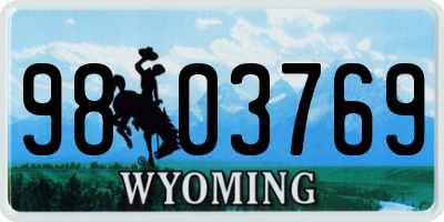 WY license plate 9803769