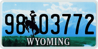 WY license plate 9803772