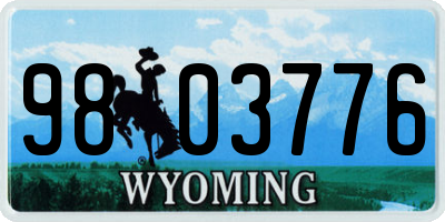 WY license plate 9803776