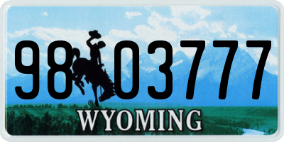 WY license plate 9803777