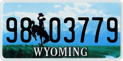 WY license plate 9803779