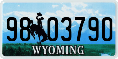 WY license plate 9803790