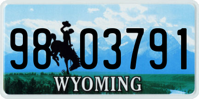 WY license plate 9803791