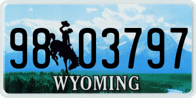 WY license plate 9803797
