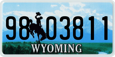 WY license plate 9803811