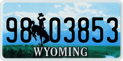 WY license plate 9803853
