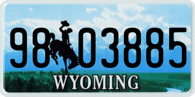 WY license plate 9803885