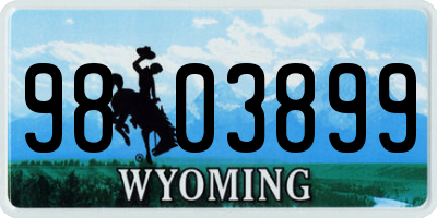 WY license plate 9803899