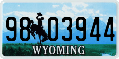 WY license plate 9803944