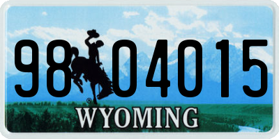 WY license plate 9804015