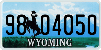 WY license plate 9804050