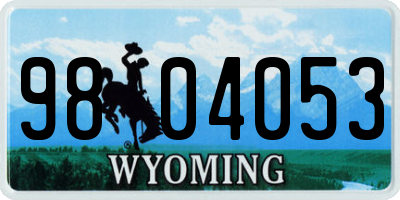 WY license plate 9804053